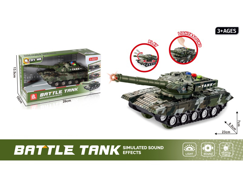 Sound And Light Inertial Small Tank - Dark Green (Package 3*Ag13)