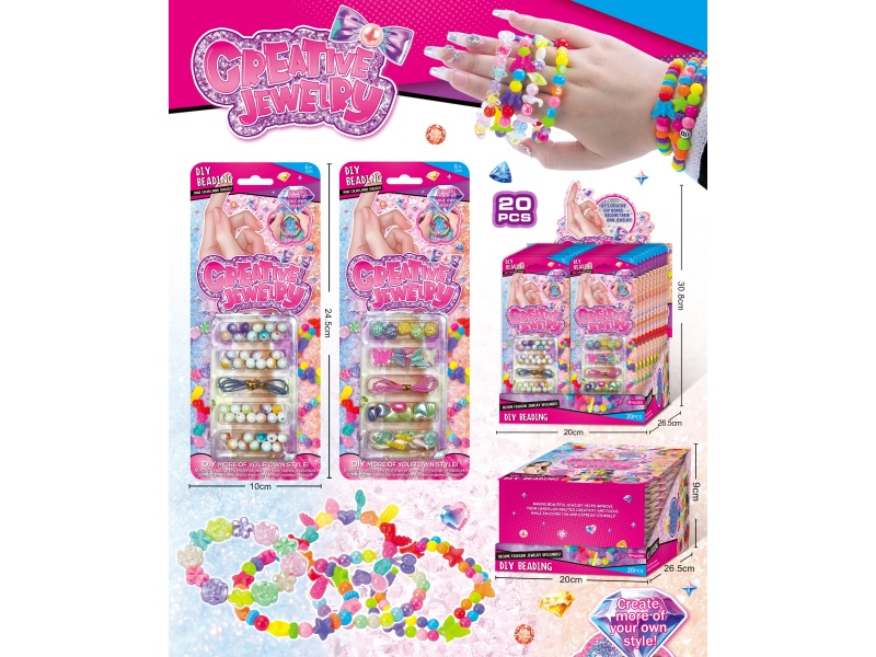 Diy Handmade Girls' Fashion Beaded Jewelry Set (2 Pieces Mixed/Box)