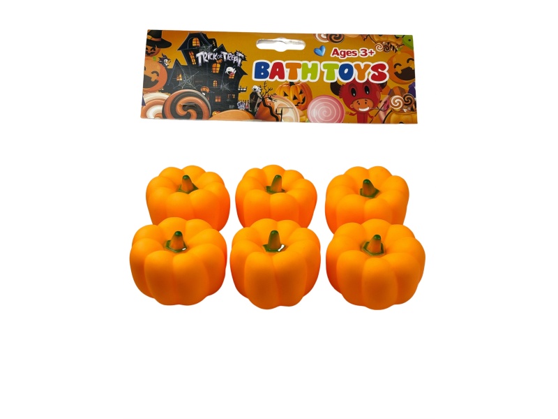 Six Plastic Pumpkins For Bathroom Water Play And Halloween Ornaments