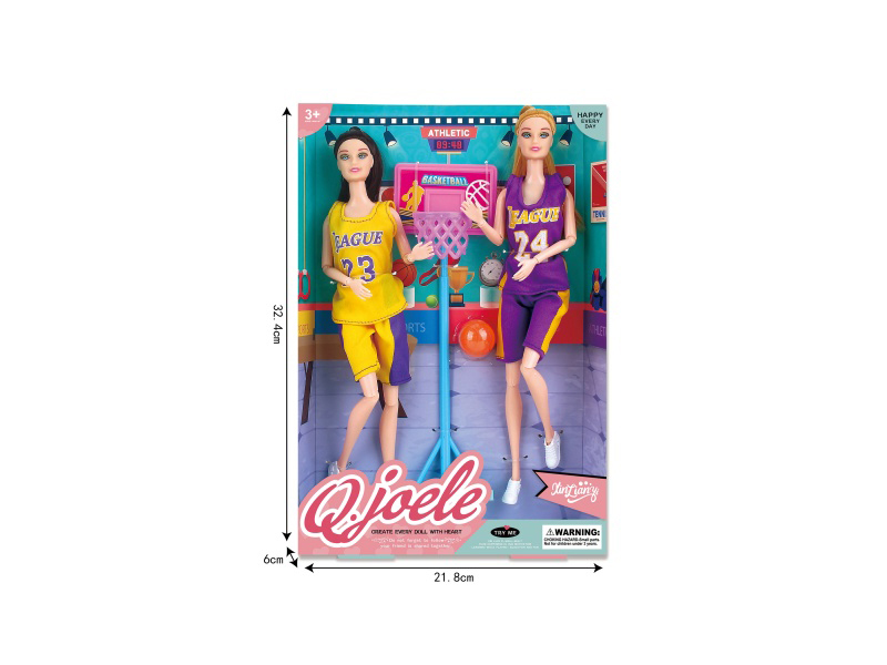Jole 11.5-Inch Articulated Doll Basketball Set