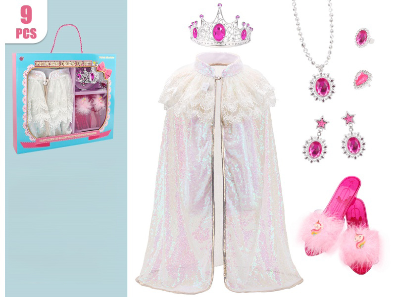 A 9-Piece Princess Sequined Cape Set