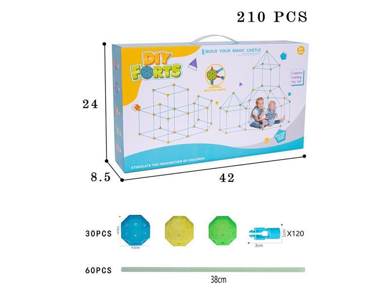 DIY Forts Building Blocks - Glow In The Drak(210PCS)