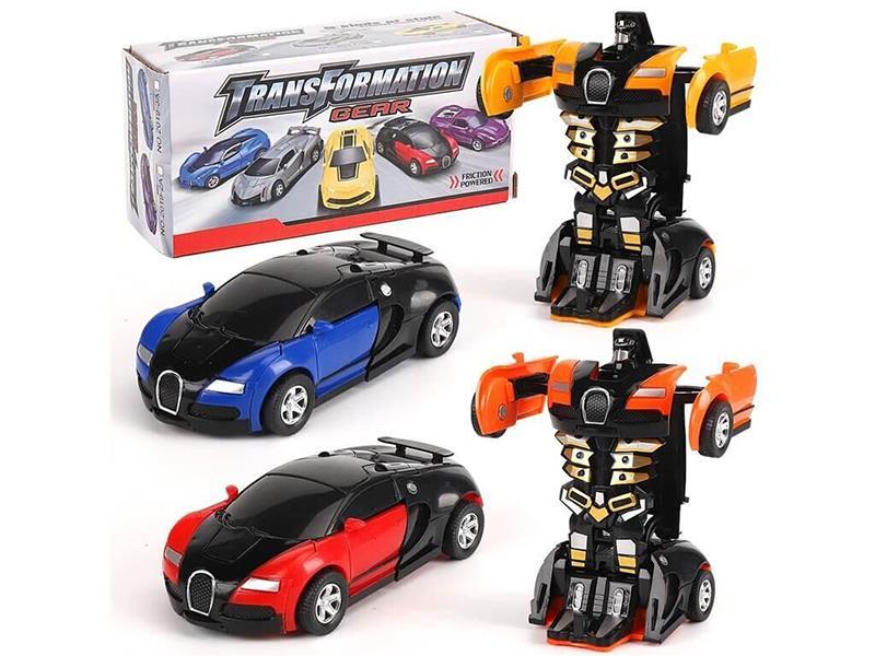 Friction Crash Transformation Bugatti Sports Car
