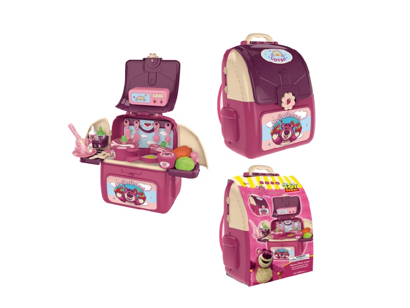 Disney Pixar Strawberry Bear Kitchenware Dessert Toy Backpack