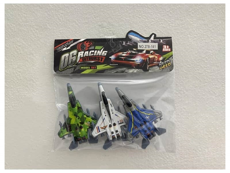 Pull Back Die-Cast Only 3 Fighter Planes Are Loaded