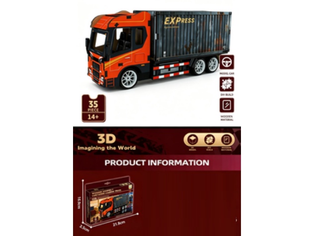 3D Jigsaw Puzzle Series: Container truck
