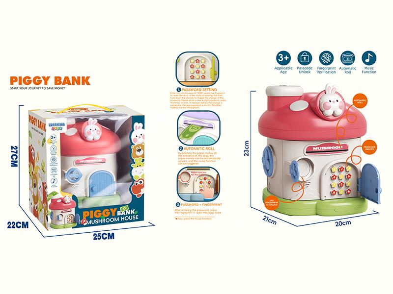 Rabbit Mushroom House Piggy Bank