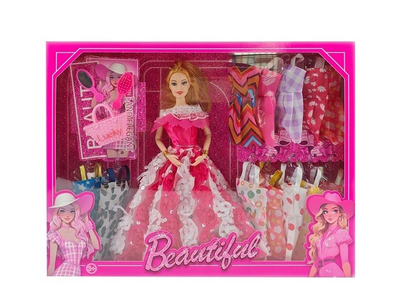 11.5-Inch Solid 9-Joint Wedding Dress Doll With Bag, Comb, Mirror Accessories, Hanging Skirt Accessories