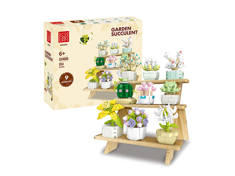 Garden Succulent Building Blocks(Without Wooden Frame) 854pcs
