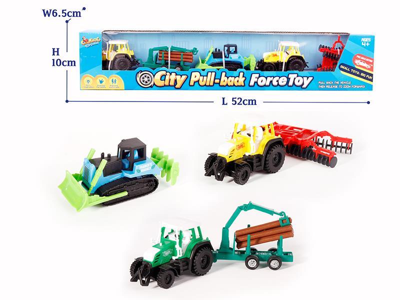 4 Pull Back Farmer Car