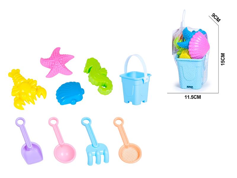 Beach Bucket Sea Animal Sand Mold Set 9pcs