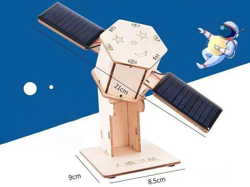 Wooden Assembled Solar Satellite Model