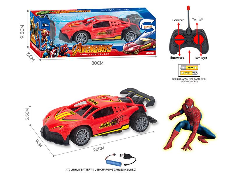 27Mhz 1:18 4-Channel Remote Control Spider Man Bugatti Racing Car(Included Batteries)