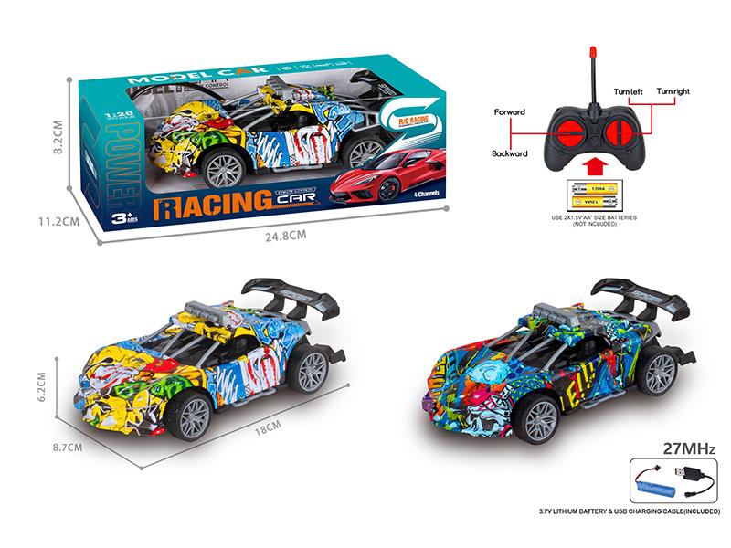 27Mhz 1:20 4-Channel Remote Control Graffiti Bugatti Racing Car(Included Batteries)