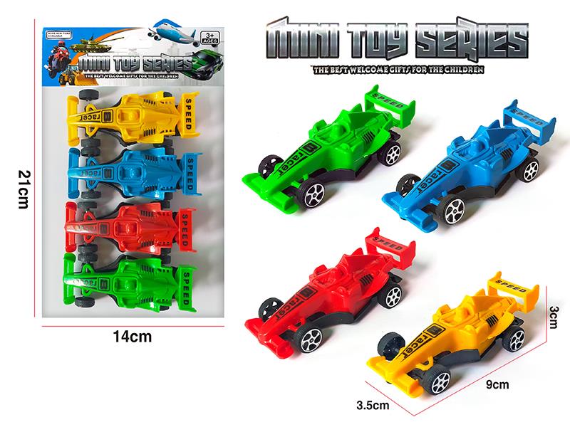 4pcs Pull Back Equation Cars