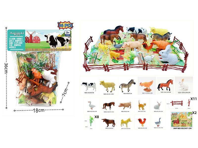 Farm Animals Scene Map Set 36pcs