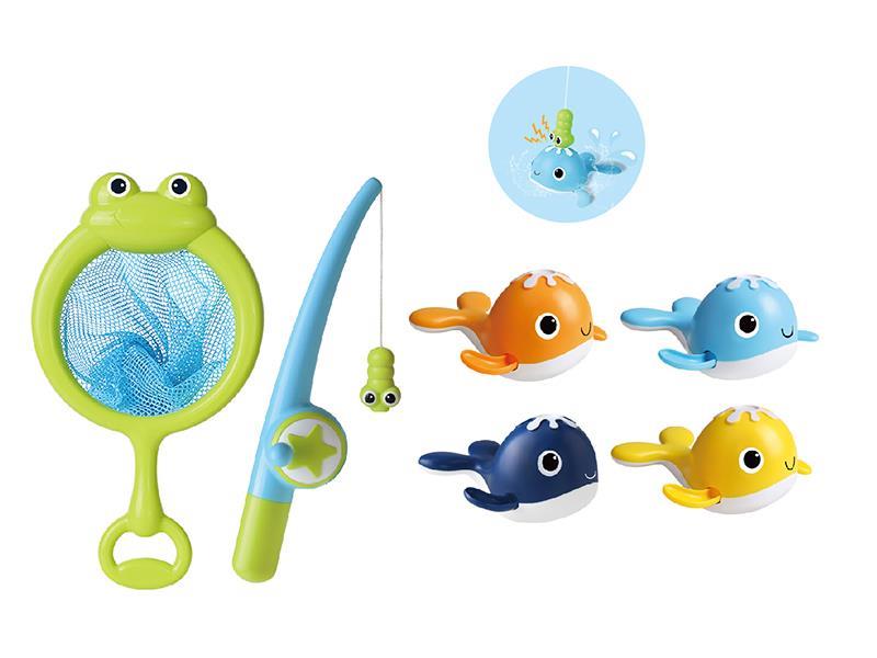 Scoop Net + Fishing Rod +4 Fishs(With Magnetic)