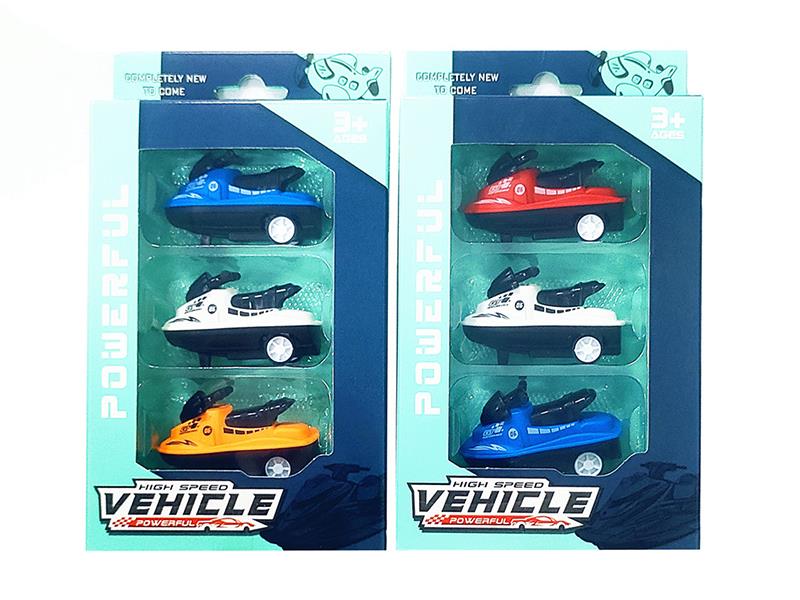 Pull Back Motorboat 3pcs