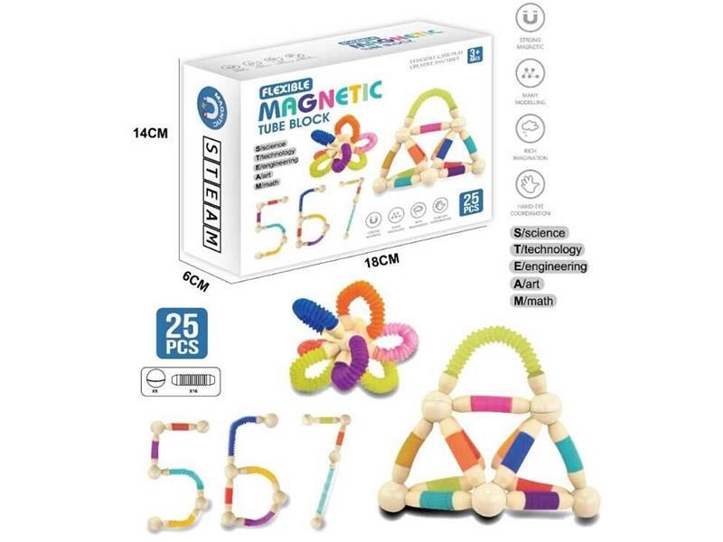 Flexible Magnetic Tube Blocks 25pcs