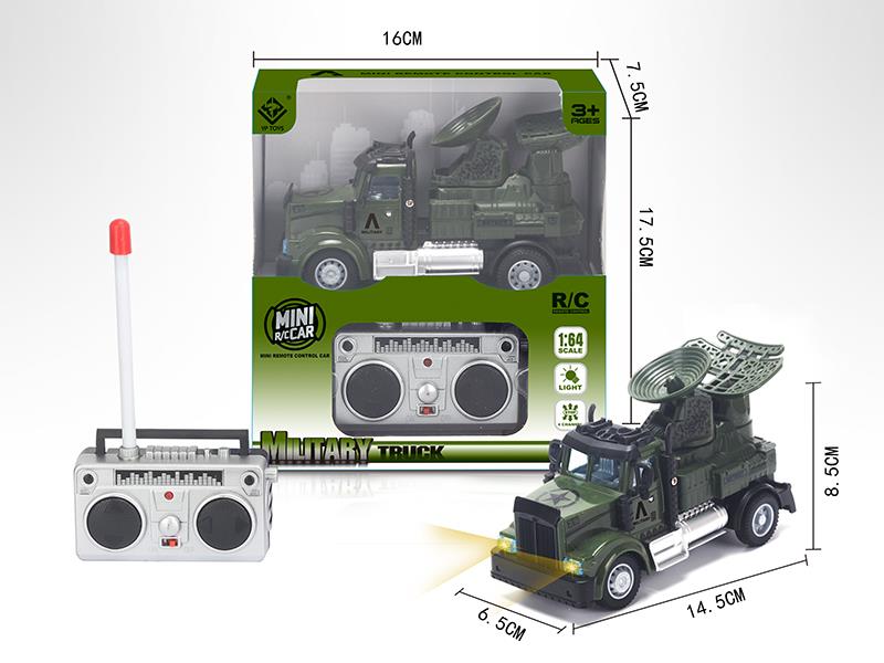 1:64 4-Channel Remote Control Military Radar Truck(American Style)27MHz