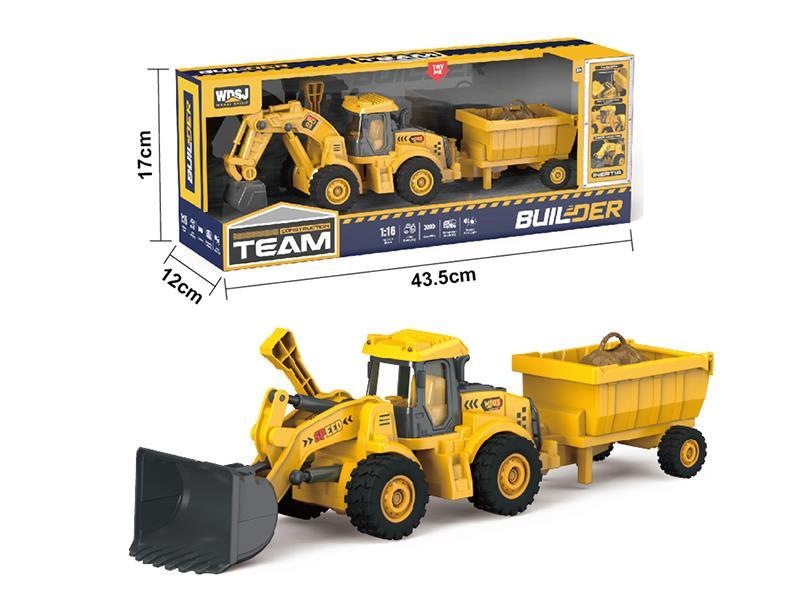 1:16 Friction Bulldozer With Sound And Lights + Bucket Car