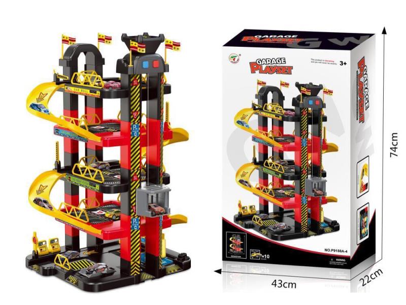 Electric Parking Lot Is Equipped With 10 Tin Cars, Sliding (53 PCS)