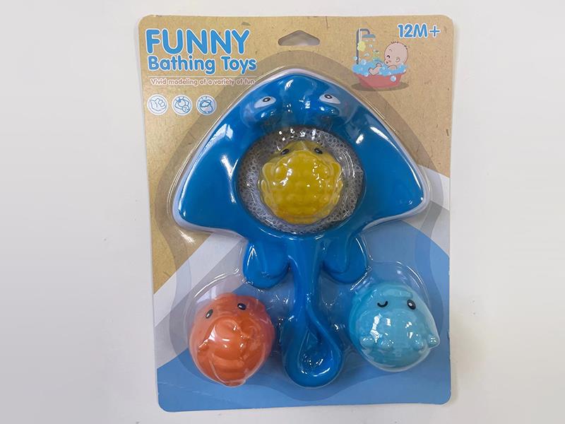 Vinyl Sea Animal Scoop Net Bathing Toys 4pcs