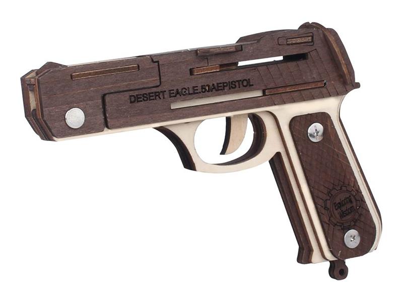 Wooden DIY Assembly Glock Model Rubber Band Pistol