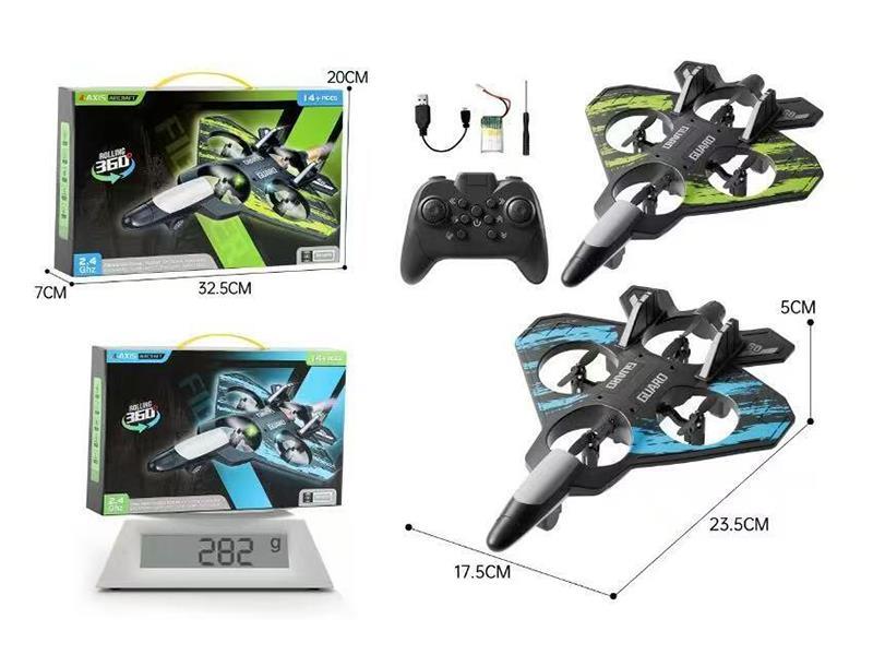 Quadcopter Foam Aircraft Drone Fighter Jet Toy Blue/Green
