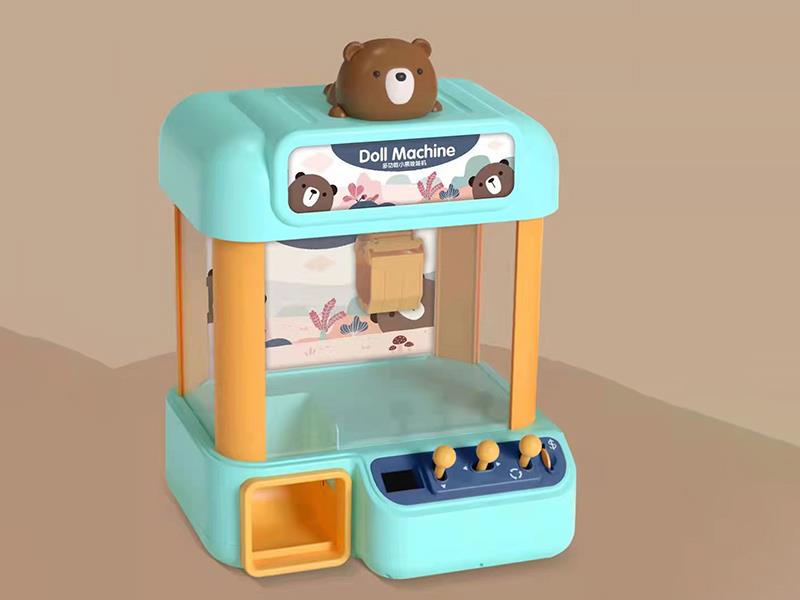 Cartoon Bear Intelligent Clip Doll Machine - Blue