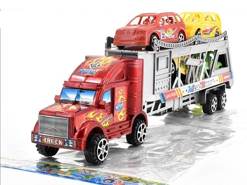 Friction Tow Truck With 4 Small Cars