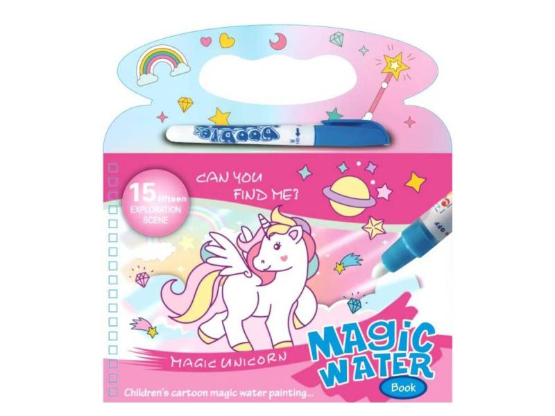 Magical Hand-Held Water-Colored Watercolor Book - Unicorn (With Pen)