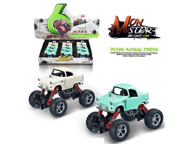 12PCS 1:36 Q Version Alloy Return Force Simulation Climbing Wheel