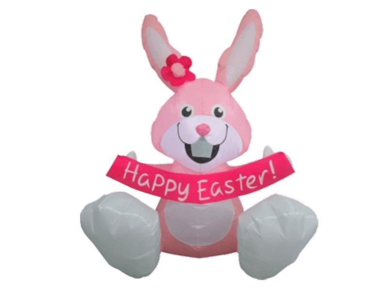 120CM Pink Bunny Inflatable Model,With3 LED Lights, Fan And Adaptor