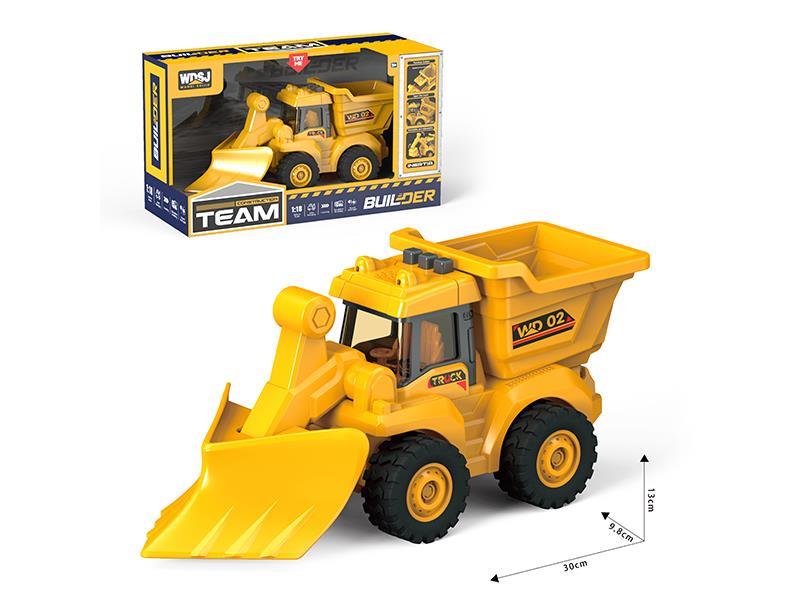 1:18 Friction Engineering Truck With Sound And Lights - Snowplow