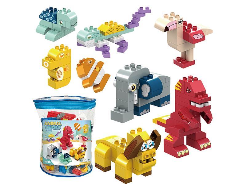 140PCS Multi-Change Animal Compatible Large Grain Building Blocks