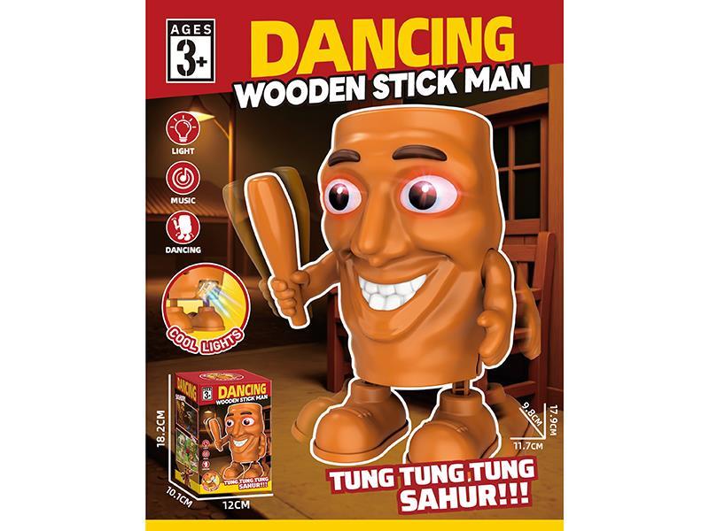 Shan Hai Jing Wooden Stick Figure Dancing Robot, Lighting And Music, Dancing Function (Monochrome).