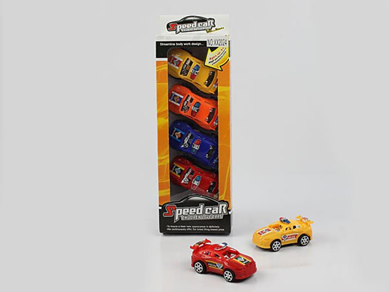 Pull Back Police Cars 4pcs