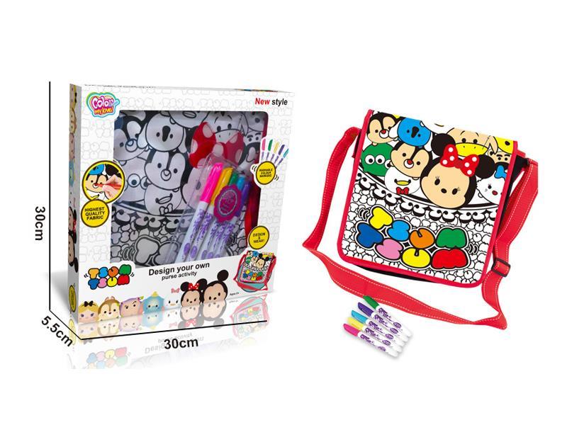 Mickey Coloured Drawing Painting Backpack(5 Colour Washable Pen)