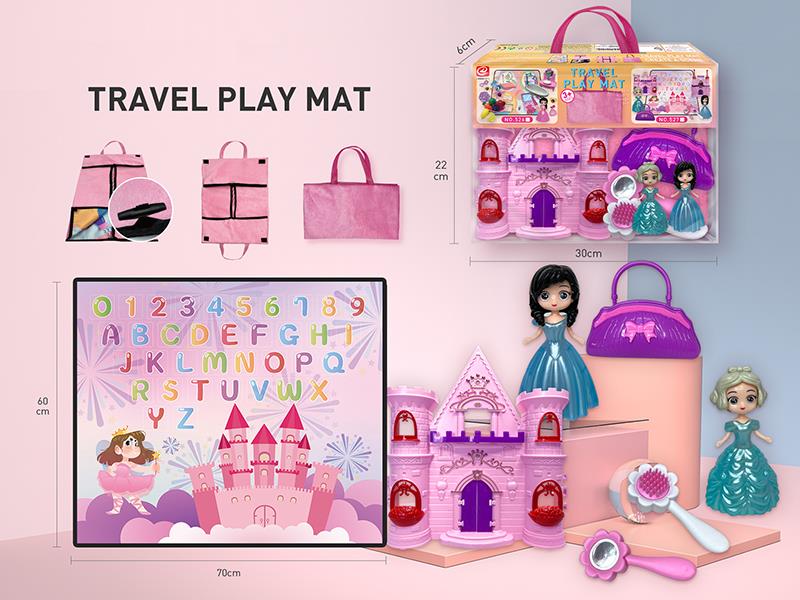 Travel Play Mat Portable Storage Bag - Castle Scene