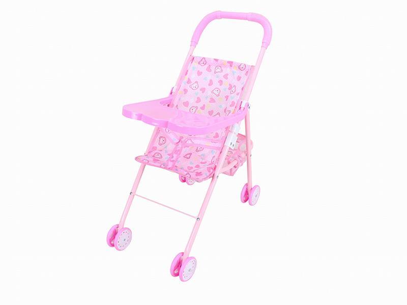 Pink Baby Stroller + Dinner Plate
