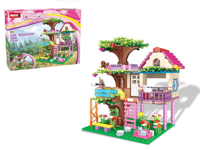 Girls Dream City - Jungle Tree House Adventure Building Blocks
