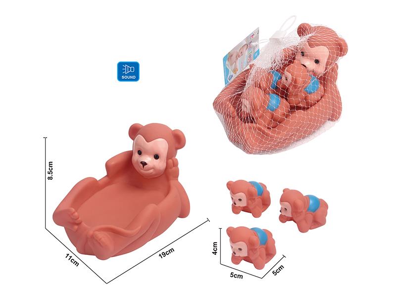 Cute Monkey Kids Bath Toy Set