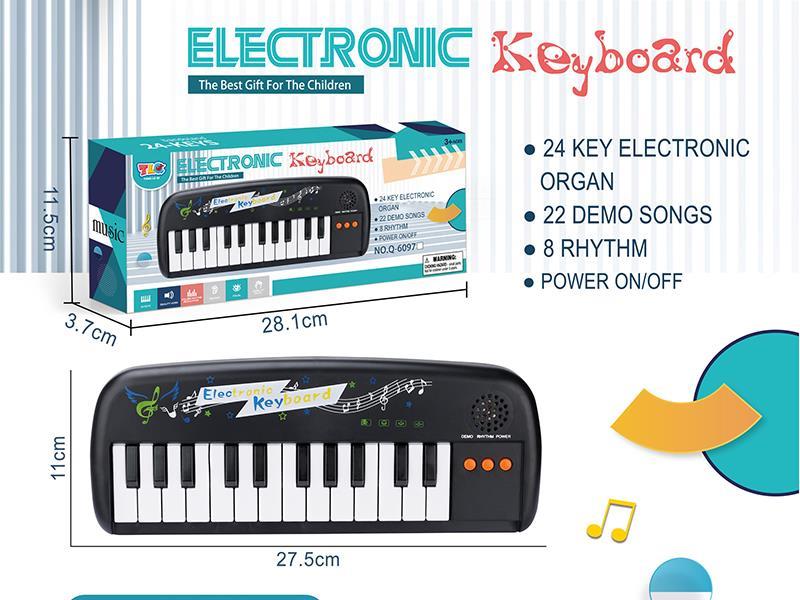 24-Key Multi-Functional Electronic Organ (Black)