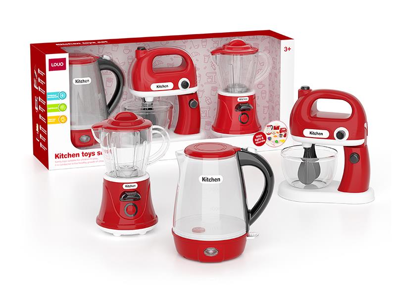 Simulated Electric Kettle With Sound And Light + Electric Blender + Juice Machine