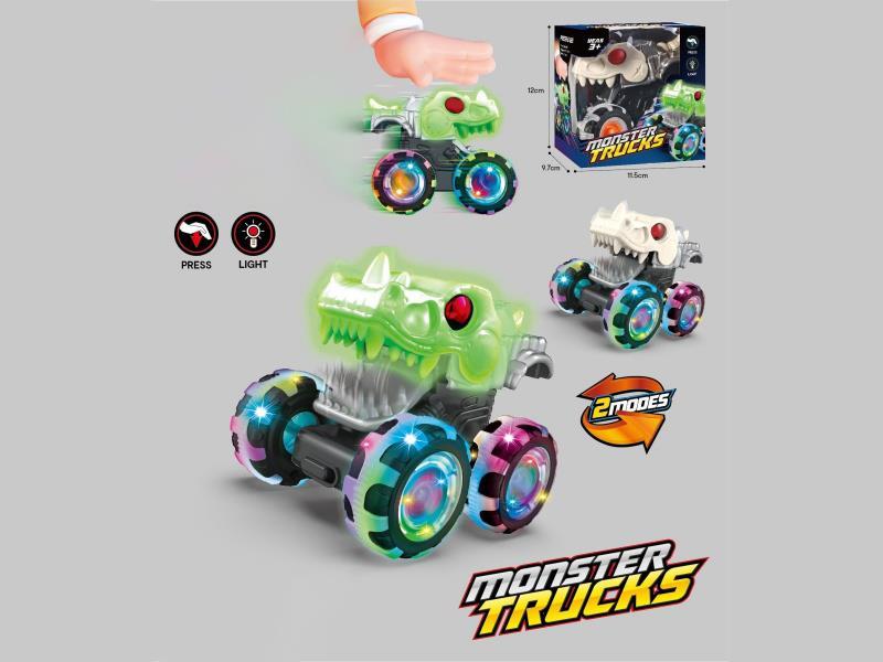 Press The Luminous Dinosaur Car/Two-Color Wheels