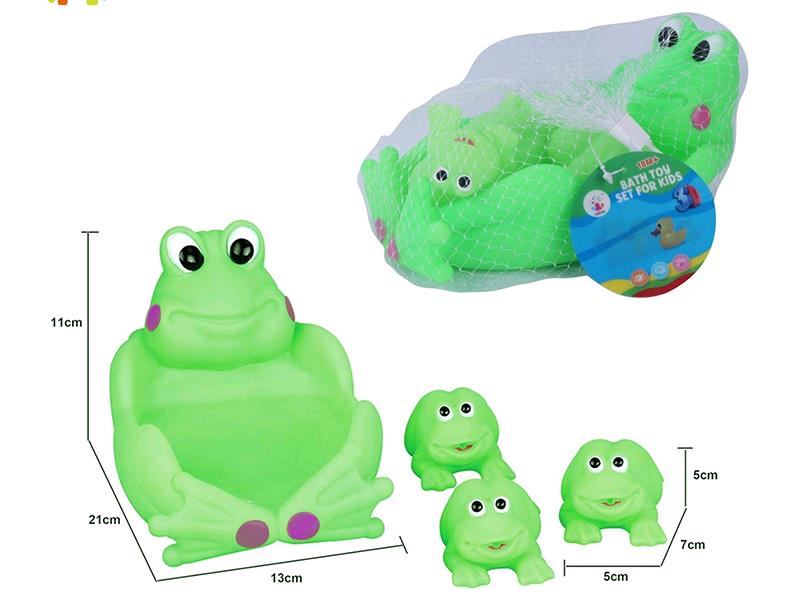 Cute Frog Kids Bath Toy Set