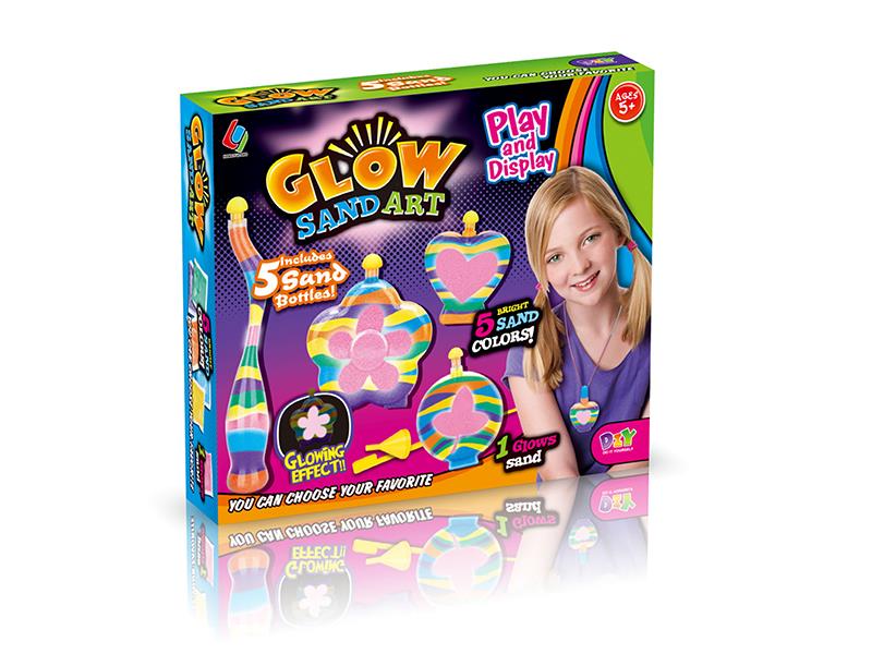 Creative Kids DIY Sand Art(Glow In The Dark,5 Sand Bottles)