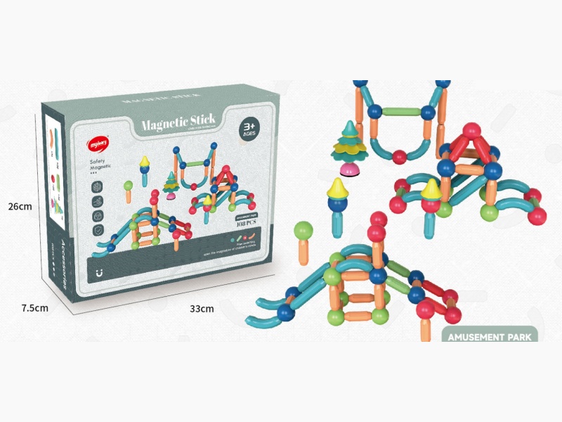 108Pcs Strong Magnetic Christmas Edition Magnetic Rods