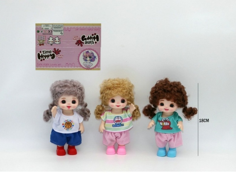 7-Inch 18Cm Eco-Friendly 13-Joint 3D True Eyeball Cute Kid Peach-Flavored Meatballs